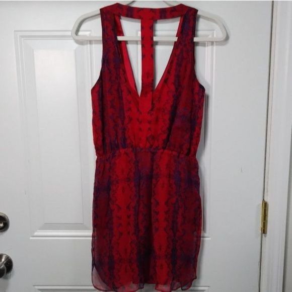 Aryn K Silk Flutter Dress T Back XS - Picture 7 of 14
